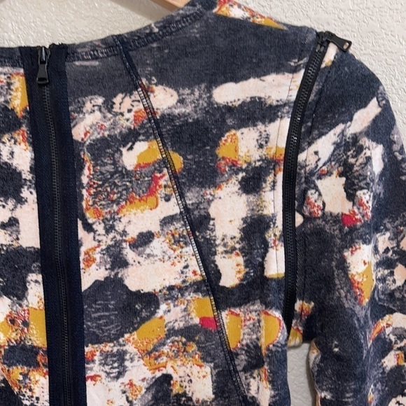 Rachel Roy Woman Art Deco Pattern Textile Long Zipper Sleeve Dress Size M - Picture 4 of 12